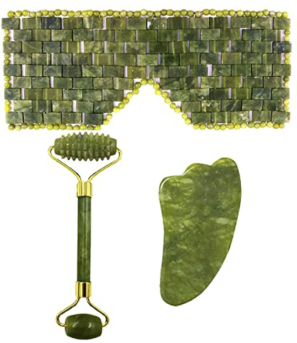 Rouleau de massage en jade naturel pour le visage Guasha - Type 8