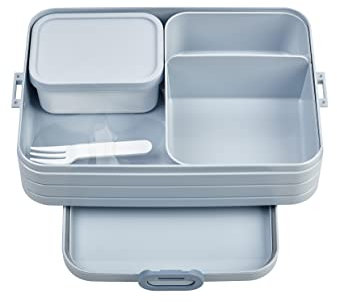 Mepal – Bento Lunchbox Take A Break Large – Lunch Box With Bento Box – Lunch Box For Sandwiches, Small Snacks & Left Overs – Snack & Lunch - 1500 ml - Nordic Blue