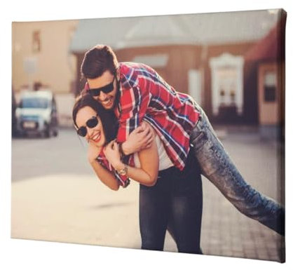 Genérico Lienzo Personalizado con Foto y Texto Cuadro Impresión Sobre Lienzo con Bastidor Madera (60 x 40)