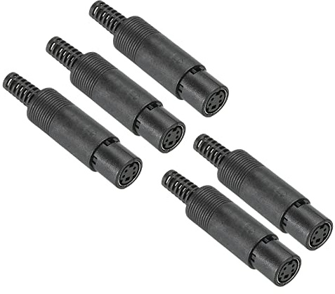 PATIKIL S-Vidéo DIN Mini Femelle Prise 4 Broche Signal Transmission pour TV, Lecteur DVD Paquet de 5