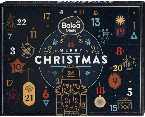 BALEA Adventskalender 2024 Männer Beauty- 24 Pflege Beauty Kosmetik Advent Kalender für den Mann, Weihnachtskalender Wert 80 €, Herren