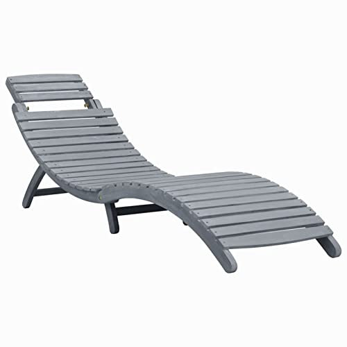 BaraSh Sonnenliege Grau Massivholz Akazie Garten Liege Sonnenliege Klappbar Liegestuhl-Sauna Saunaliege Outdoor