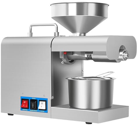 Pressa per Olio Elettrica Frantoio per Olio di Semi Profesionale in Acciaio Inossidabile Estrattore di Olio Automatico 820W per Casa Cucina Commerciale