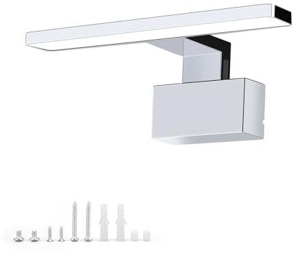 NBEASTKEY LED Spiegelleuchte Bad,28cm 5W | 230V 4000K IP44 Wasserdicht, Spiegellampe für Badschrank,Schminkbereich Badezimmer, Einfacher Montage