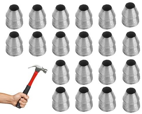 Besreey Kit Cuneo per Ascia,Kit Cuneo per Martello,Kit Cunei di Sicurezza in Metallo | Strumenti di Installazione del Set di Cunei, Cunei con Manico Rotondo, Cunei Conici in Acciaio per Slitta con
