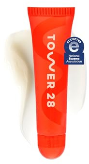 Tower 28 LipSoftie Tinted Lip Balm Treatment - Hydrating Glossy Balm + Overnight Lip Mask with Jojoba Oil + Shea Butter - Sweet, Cushiony Formula for Smooth, Soft Lips - SOS Vanilla (0.38 oz)