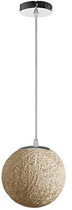 LIGKIN Lámpara Colgante de Ratán Lámpara de Techo de Mimbre E27 Pantalla de Ratán Vintage Lámpara Colgante Deco para Restaurante Habitación Infantil Café, Ø20cm