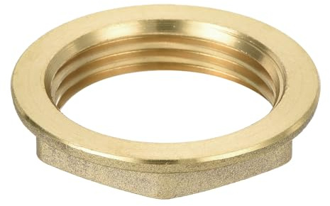 sourcing map G1 Pipe Fitting Hex Flange Lock Nut Locknut Female Threaded Fastening Thin Nut for Plumbing, Brass 1Pcs