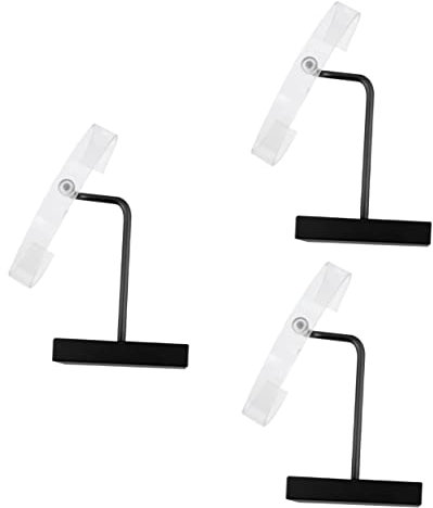 SHERCHPRY 3stücke C-förmiger Metallbasis-uhrenständer Aus Transparentem Acryl Kreativer Uhrenhalter Schwarz Für Stilvolle Präsentation Von Armbanduhren Und Armbändern Für Geschäfte