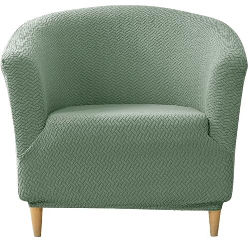 CLGTY Sesselschoner, Stretch Sesselüberwurf Spandex Club Chair Stretch Sesselhusse Abnehmbar Weich Sesselbezug Waschbar Sofahusse Für Wohnzimmer Hotel-grün-1 Stück