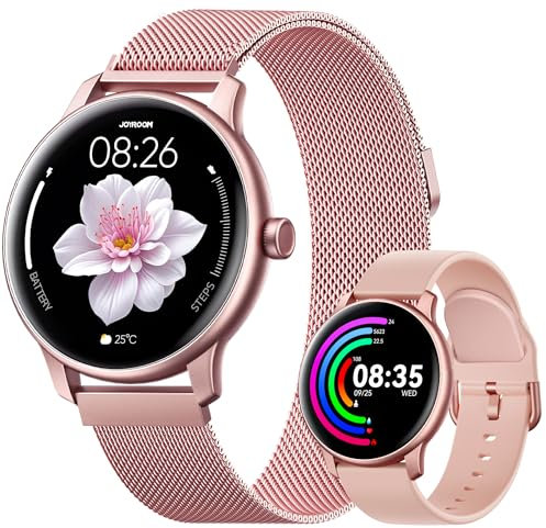 JOYROOM Smartwatch Damen Bluetooth 5.4 Telefonfunktion [Magnetisches Armband] Smart Watch Fitnessuhr 1.32“ HD 100+ Sportmodi, Schlaf, Herzfrequenz, SpO2, Kalorien, IP68 Wasserdicht für Android iOS