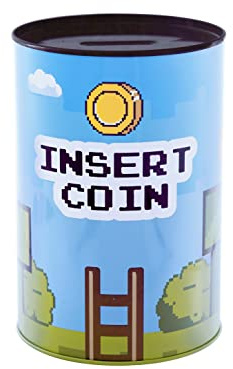 FISURA - Hucha Original XL 'Insert Coin' de Acero Azul y Verde - 20 x 20 x 13 cm