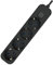 Base múltiple Negra con 4 Tomas, Cable de 1,5m, protección contra sobretensiones, Ideal para conectar Varios Dispositivos electrónicos.