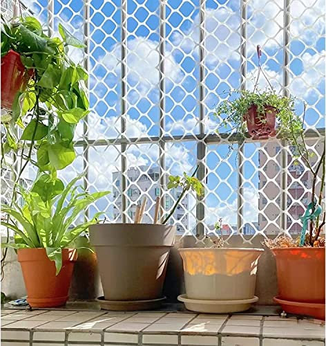 SAFWELAU Mulchfolie Gartennetz, Pflanzen Mesh Blumennetz, Hexagonales Haustierfechten, Maschendrahtzaun aus weißem Kunststoff mit festen Trägern(1.5x5m/4.9x16ft)
