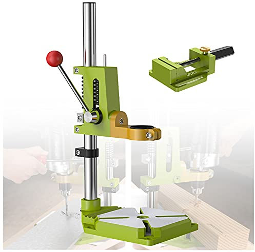 Bench Drill Press Stand,Drill Press Stand with Vice, Benchtop Drill Press Adjustable Support Stand for Assist in Drilling or Cutting, Pillar Drill Stand Jaw 90°rotating, Applicable Range of