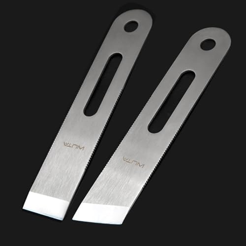 WUTA Cuchilla delgada de cuero, herramienta de pelado, acero inoxidable martensítico acciaio inossidabile martensitico, corte profesional de cuero de bricolaje (2 piezas, mano derecha)