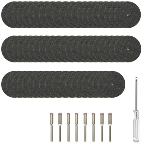 Trennscheiben Set für Dremel, 60 Stück Mini Sägeblatt Kreissägeblatt | mit 8pcs 3mm Dorn & 1 Schraubendreher, Rotationswerkzeug Zubehör Schneidräder für das Schneiden aller Arten Metall, Edelstahl