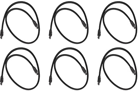 Kznifmk 6X 50cm 3.0 III Sata3 7Pin Cable de Datos Cables Ssd 6Gb/S Cable de Datos de Disco Duro HDD con de Nylon Versión Superior (Negro)