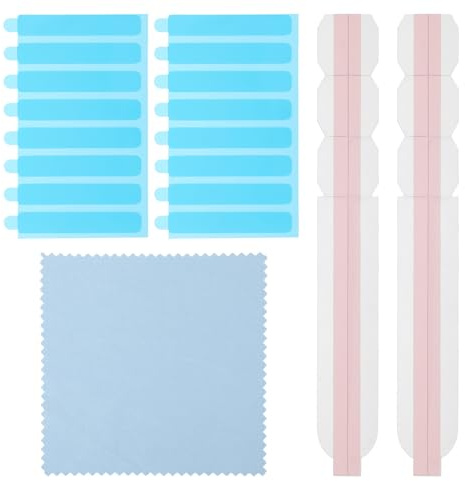 19Pcs Privacy Screen Adhesive Strips Laptop with Microfiber Cloth Privacy Screen Adhesive Strips for Computer Monitor Slide Mount Tabs and Double-Sided Tape Screens Protector for Easily Installing