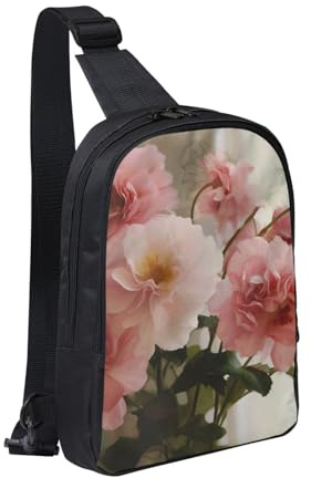 ULKMFFCF Schultertasche für Damen und Herren, wasserdicht, mit rosa Blumen, Umhängetasche, Kuriertasche