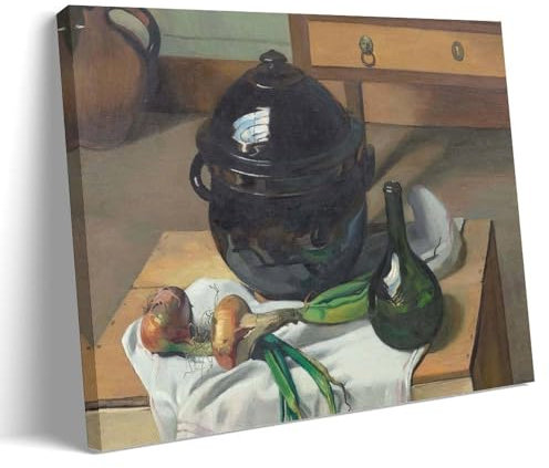 WANGLIDD Felix Vallotton Impression sur toile murale décorative moderne Motif oignons et soupière 40 x 60 cm
