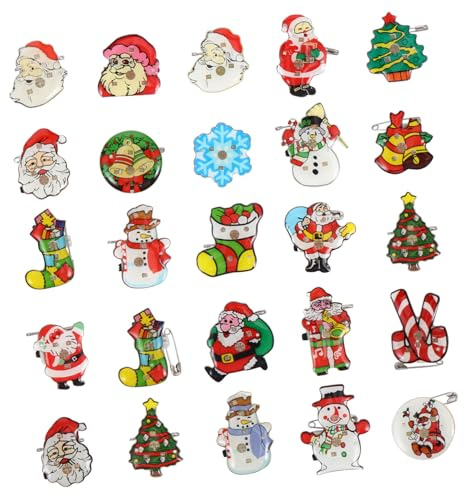 Healvian 25stücke Leuchtende Weihnachts-anstecker Mit Led Niedliche Weihnachtsbroschen Für Junge Mädchen Kostüme Stylische Party-geschenke Dekoration Für Weihnachten Zufälliger Stil (Style 2)
