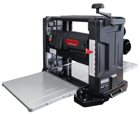 Bucktool 330mm Thickness Planer, 1800W Benchtop Wood Thicknesser, 9500RPM, for Workpieces up to 330mm Wide and 152mm Thick, 3mm Max Cut Depth, 7.5m/min Feed Speed, Dust Extraction Connector