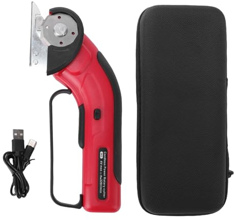 NOENNULL Electric Carpet Cutter Tool Cordless Electric Scissors for Fabric Rechargeable Handheld Scissors with Front LED Light for Carpet Cardboard Fabric