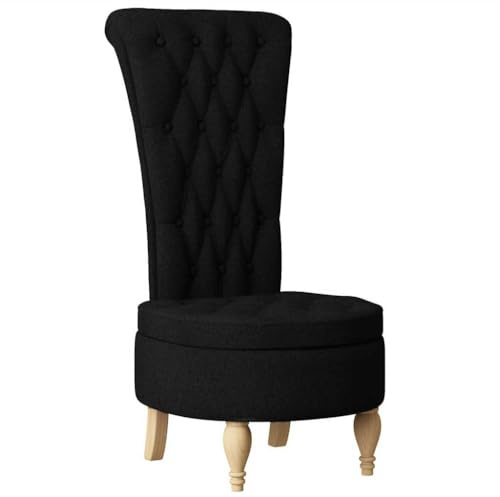vidaXL Poltrona Slipper Nero 56,5 x 70 x 110 cm Tessuto, Poltrona Elegante, Design Contemporaneo, Riposo Chic, Comoda Seduta, arredo Funzionale