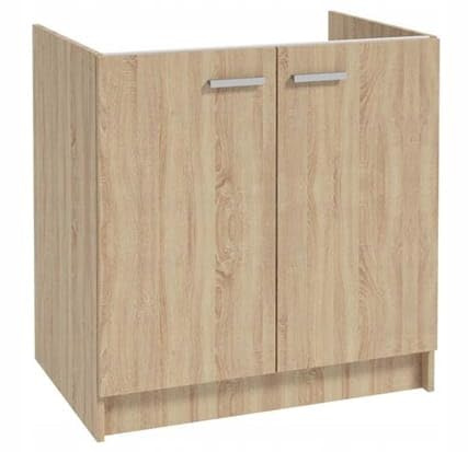 .Deftrans - Küchenschrank Unterschrank 80 cm Sonoma Eiche – Spülenschrank ohne Arbeitsplatte modern – Küche Unterschrank stehend platzsparend – Küchenschrank einzeln zur Selbstmontage