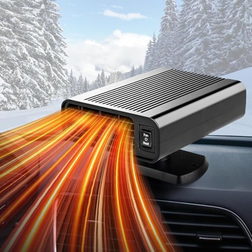 Car Heater, Portable Car Heater for Vehicle Fast Heating Defrost Defogger Plugs into Cigarette Lighter