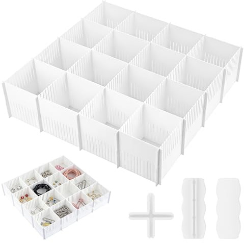 Fonyet 10 Stück Schubladenteiler 32 x 11 cm Schubladentrenner Verstellbar Trennwand Schublade mit 30 Stück Befestigungszubehör, Schubladen Trennsystem für Küche, Schlafzimmer, Kommode, Schrank, Büro