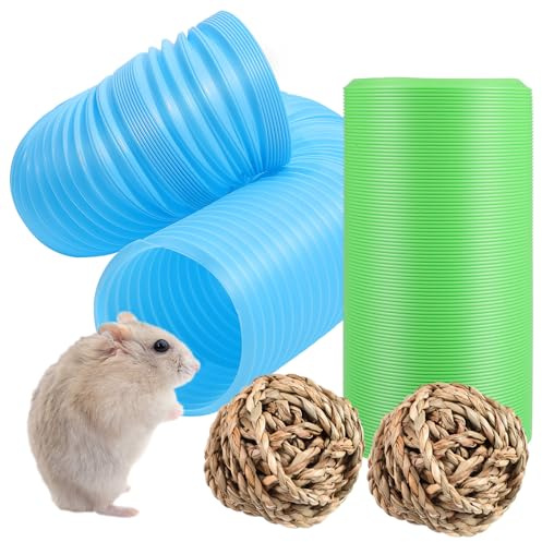 CORHAD Tunnel per Animali Domestici in Plastica Flessibile e Facile da Pulire, Gioco Nascosto per Criceti e Piccoli Animali in Gabbia