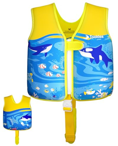 Tooklee Verstellbare Schwimmweste Kinder, Neopren Schwimmhilfe Kinder, TÜV geprüfte & Sichere, Leicht und komfortabel, Baby Schwimmlernweste für Schwimmunterricht, Schwimmtraining-02A