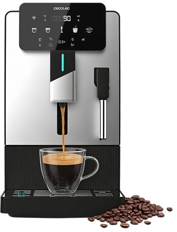 Cecotec Cafetera Superautomática Compacta con Vaporizador Cremmaet Steam Latte Art Elite. 19Bares, Thermoblock, Plug&Play, Molinillo Cónico, Depósito Agua 1.1L, Café 150g, Limpieza Automática