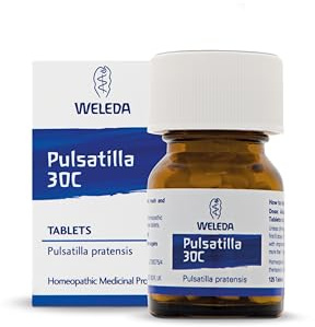 Weleda Pulsatilla 30C, Homeopathic Medicinal Product, Pulsatilla Pratensis 30C, Vegetarian, 125 Tabs | Pulsatilla pratensis 30C, Lactose & sucrose tablets, 2 tablets adults, 1 tablet children, Suitable for vegetarians