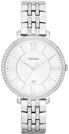 Fossil Jacqueline Womens Quartz Watch with Silver Dial and Silver Stainless Steel Bracelet ES3545