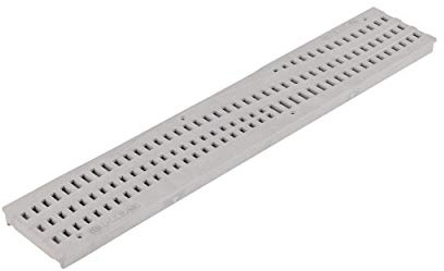 NDS 253GY Spee-D Channel Drain Grate 4-1/8 inch Wide X 2 feet Long, Decorative Wave Design in Gray Plastic, for Driveways, Patios, Pool Decks and Commercial Areas