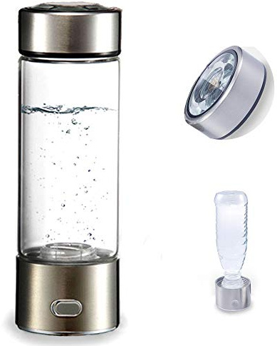 Hydrogen Water Bottle Generator Hydrogen Water Maker Portable SPE Technology Generate Hydrogen Rich Water Without Chlorine Ozone Residue Anti Aging Antioxidant Glass Bottle 350Ml