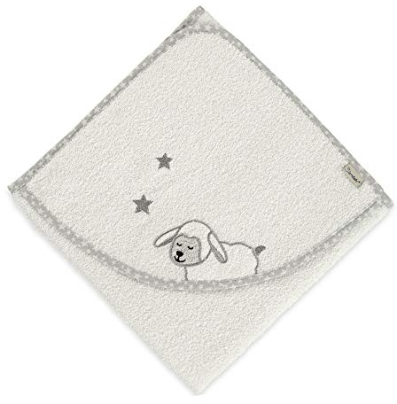 Sterntaler Badetuch Schaf Stanley, Alter: ab 0 Monate, 100 x 100 cm, Beige (Ecru)