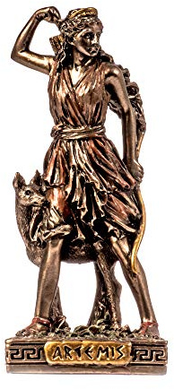 Artemis Diana Statue miniature en bronze coulé à froid 8,7 cm