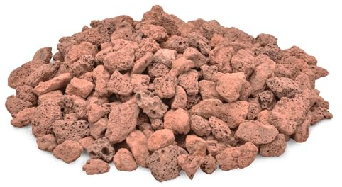 Skyflame 3/8 - 3/4 Red Natural Stones Lava Rock Granules for Gas Fire Pits, Fireplaces, Gas Log Sets, BBQ Grills, Garden Landscaping Decorations,Cultivation of Potted Plants, 10LB
