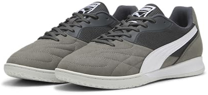 PUMA King Top IT, Soccer Shoe Unisex-Adulto, Shadow Gray White-Glacial Gray, 41 EU