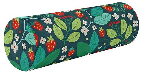 JUNZAN Cuscino a cuscino terapeutico per collo cuscino rotondo per sedie piccolo cilindro cuscino decorativo supporto gamba cuscino fragole rami