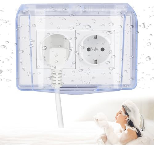 Caja Impermeable Enchufes Tapa Baño - Pared Resistente Agua Enchufe Jardín Modelo 118-Intemperie Con Solapa Protectora Para Interiores Conmutados Cubiertas Luz Panel Puerta Accesorio Cocina