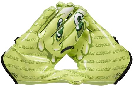 Adidas Adizero 12 Big Mood Slime Adult Football Receiving Gloves, Lime, Small
