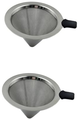 SOLUSTRE 2stücke Edelstahl Kaffeefilter Wiederverwendbarer Kaffeefilter Für Aromatischen Kaffee Hochwertiger Filteraufsatz Aus Edelstahl Praktisches Zubehör Für Kaffeeliebhaber