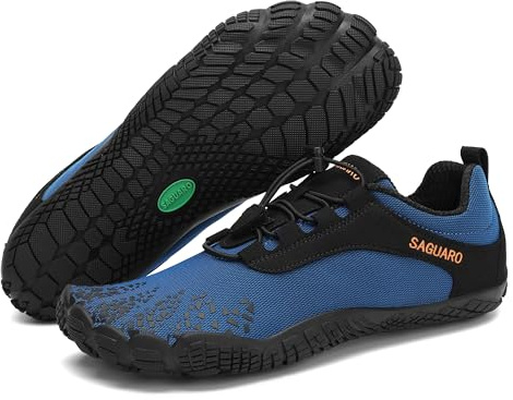 SAGUARO Chaussure Minimaliste Homme Femme Chaussures Aquatiques Légère Flexible Chaussures de Trail Respirant Barefoot Shoes pour Running Fitness, Bleu, GR.43