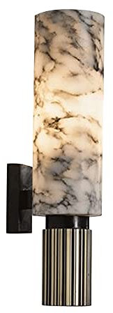 Lámpara de pared de piedra de estilo nórdico, pantalla de mármol cilíndrica, aplique de pared, base de cobre, decoración interior, luces de pared para sala de estar, comedor, pasillo, estudio, ilumina