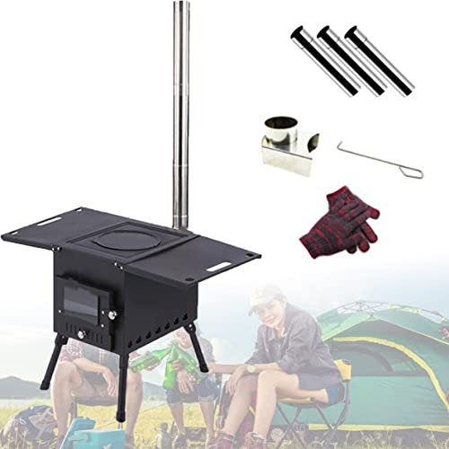 Poêle à bois de Camping, poêle à bois Portable, poêle de tente de Camping avec cheminée Tuyau pour abri de tente, chauffage, cuisine, pour tente, poêles à bois pour le chauffage domestique,